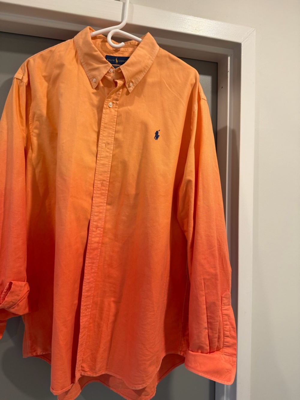 Vintage Ralph Lauren Men’s XXL Orange Ombre Button-Down Shirt